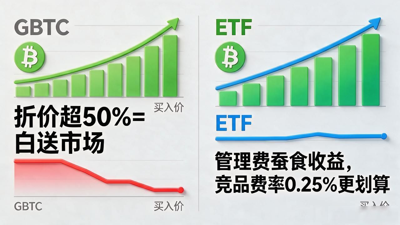 灰度数字货币市场_GBTC转ETF折价收敛与费率对比_Grayscale数字资产投资工具产品逻辑