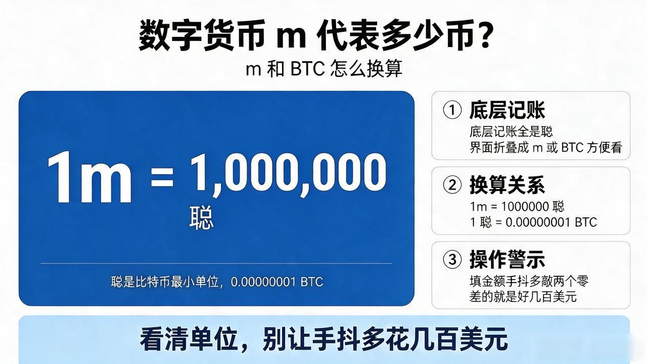 数字货币m几代表多少币？m和btc怎么换算