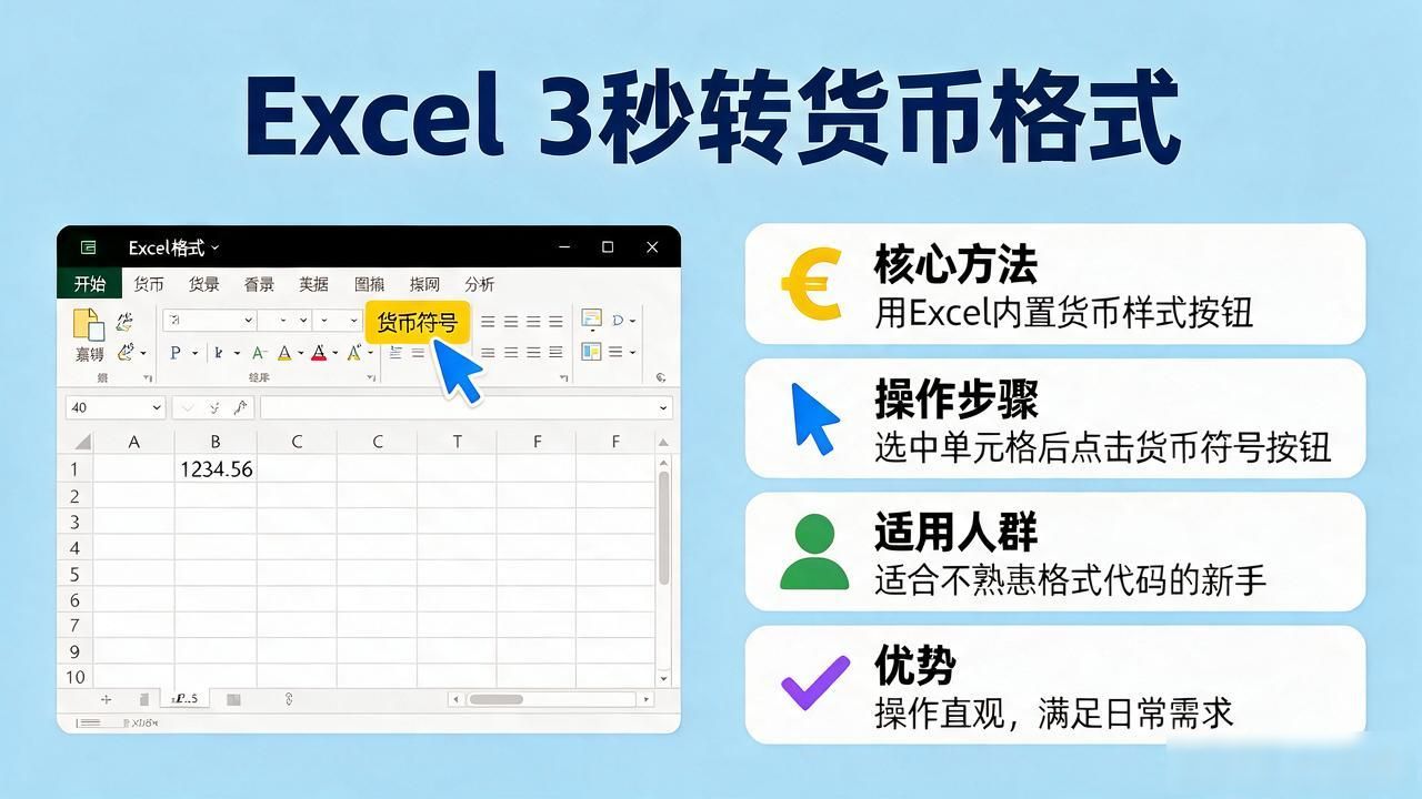 数字转货币格式太繁琐？Excel里3秒搞定，财务人都这么用