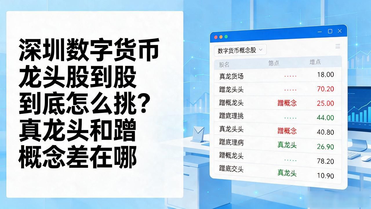 深圳数字货币龙头股到底怎么挑？真龙头和蹭概念差在哪