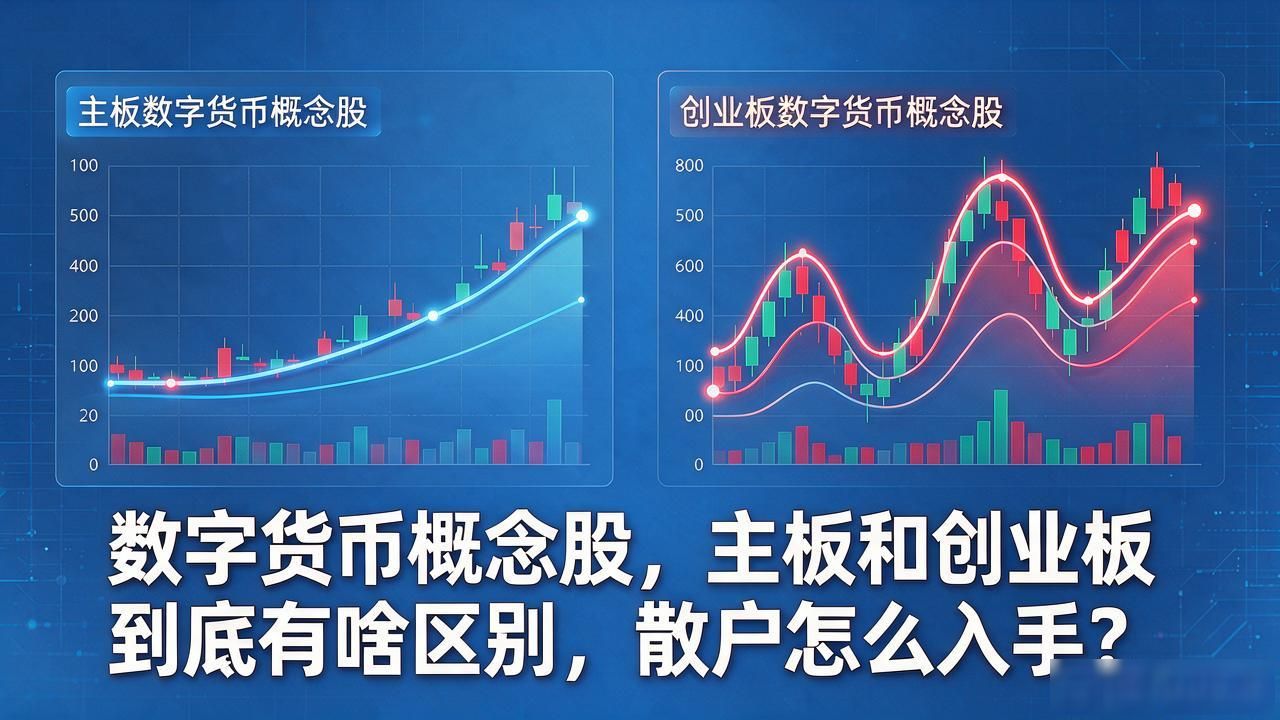 数字货币概念股，主板和创业板到底有啥区别，散户怎么入手