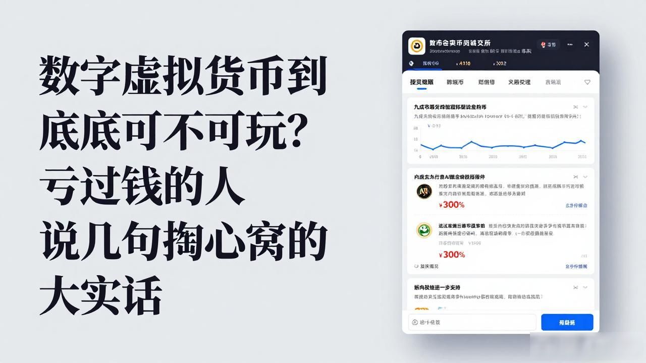 数字虚拟货币到底可不可玩？亏过钱的人说几句掏心窝的大实话