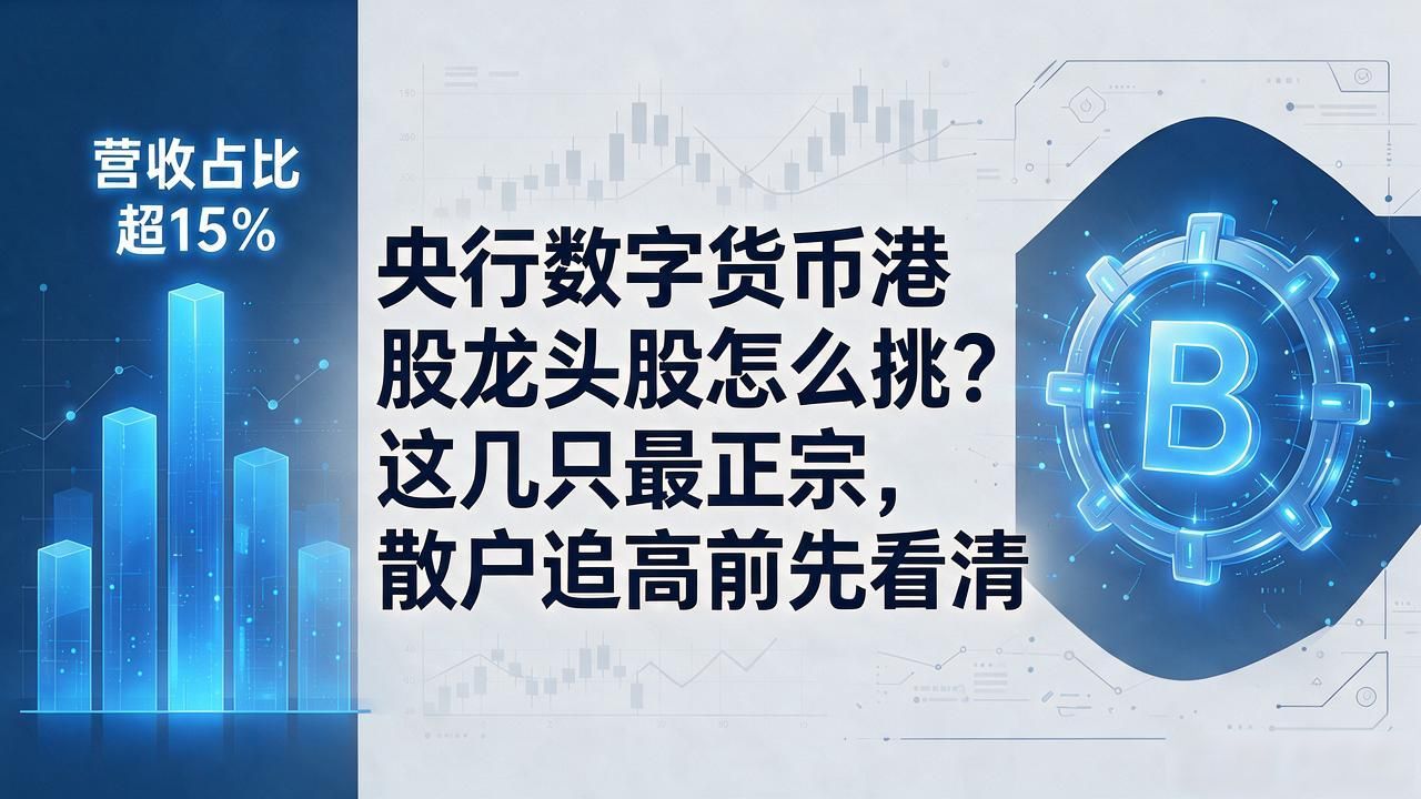 央行数字货币港股龙头股怎么挑？这几只最正宗，散户追高前先看清