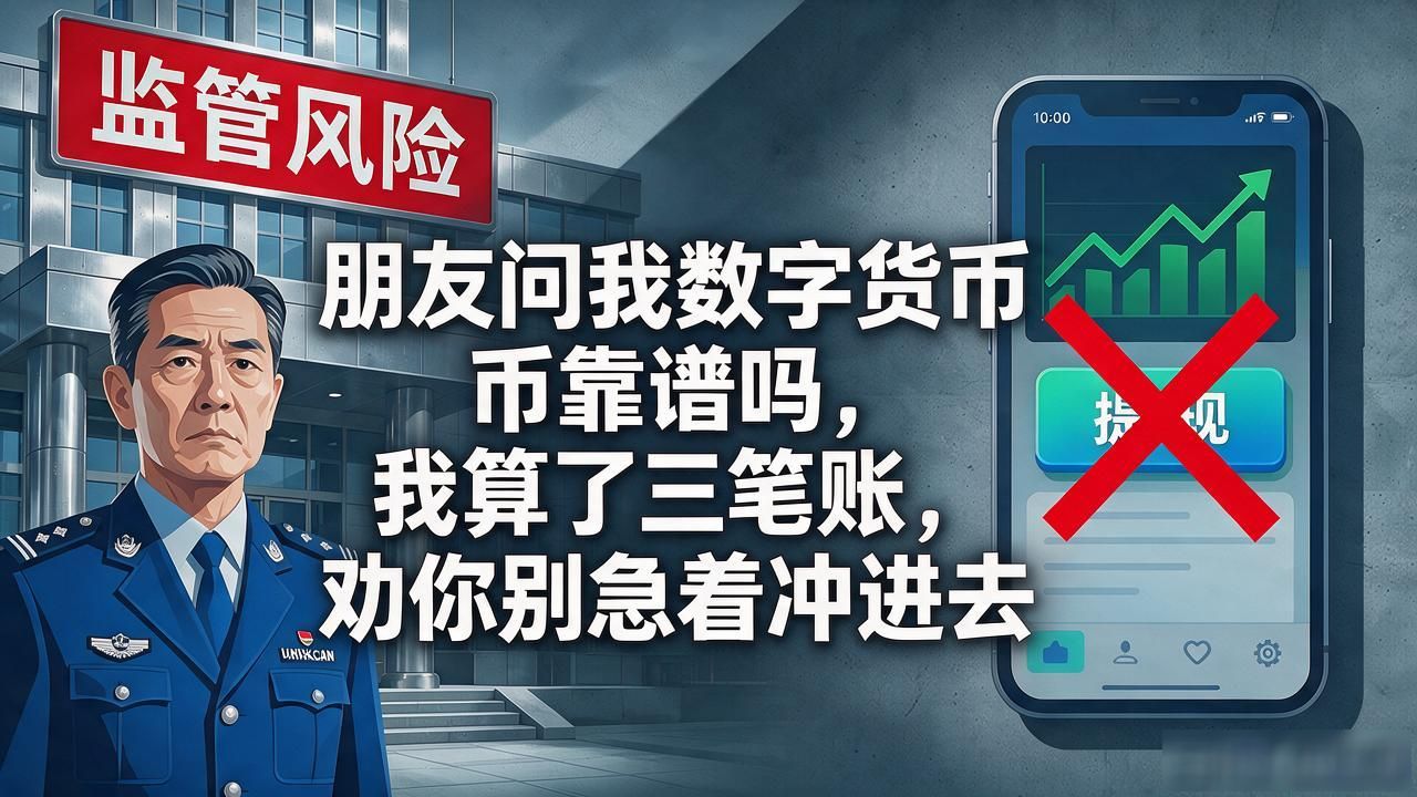 朋友问我数字货币靠谱吗，我算了三笔账，劝你别急着冲进去
