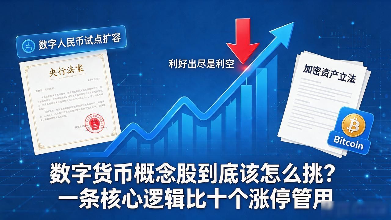 数字货币概念股到底该怎么挑？一条核心逻辑比十个涨停管用